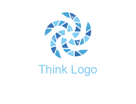 shiny gemstones swirl star logo