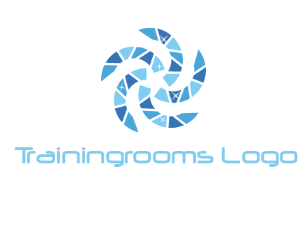 shiny gemstones swirl star logo