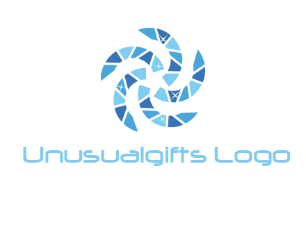 shiny gemstones swirl star logo
