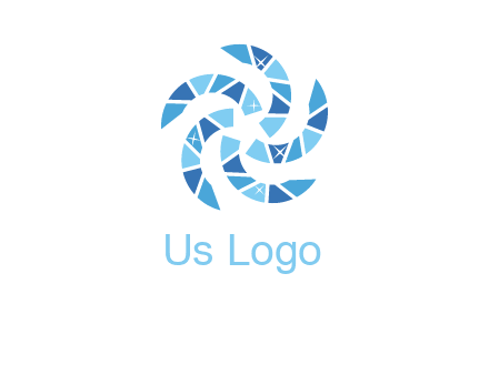 shiny gemstones swirl star logo