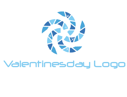 shiny gemstones swirl star logo