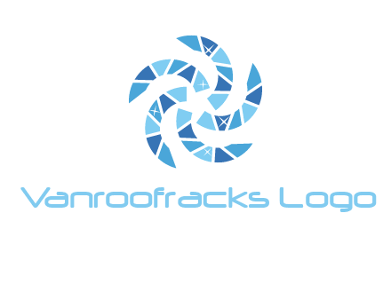 shiny gemstones swirl star logo