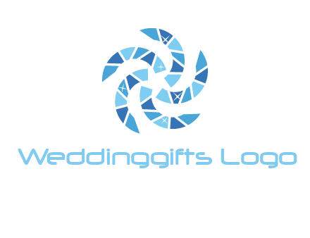 shiny gemstones swirl star logo