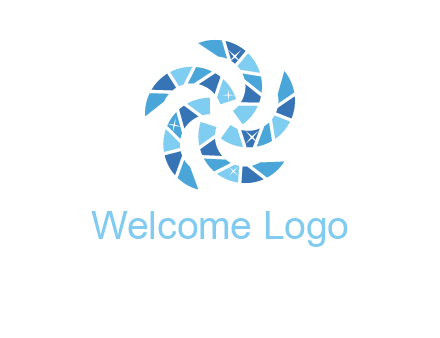 shiny gemstones swirl star logo