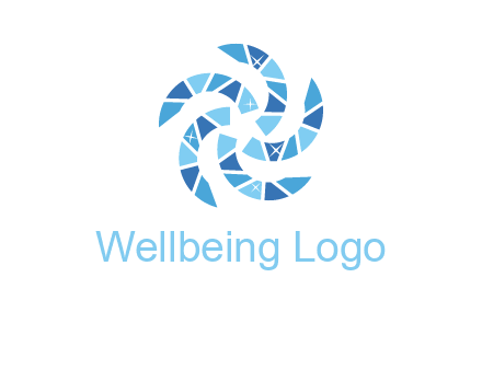 shiny gemstones swirl star logo