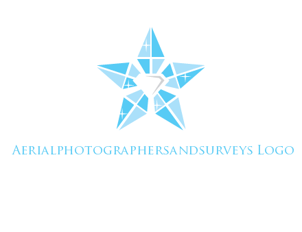diamond at the center of gemstones forming a star logo