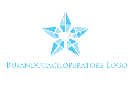 diamond at the center of gemstones forming a star logo