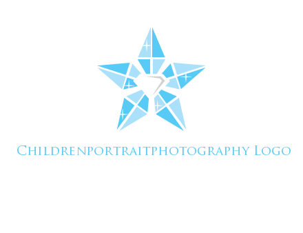 diamond at the center of gemstones forming a star logo