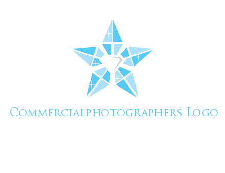 diamond at the center of gemstones forming a star logo