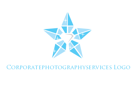 diamond at the center of gemstones forming a star logo