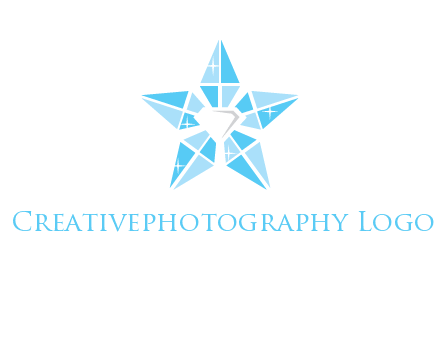diamond at the center of gemstones forming a star logo