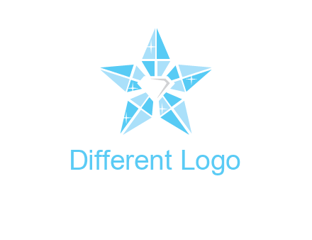 diamond at the center of gemstones forming a star logo