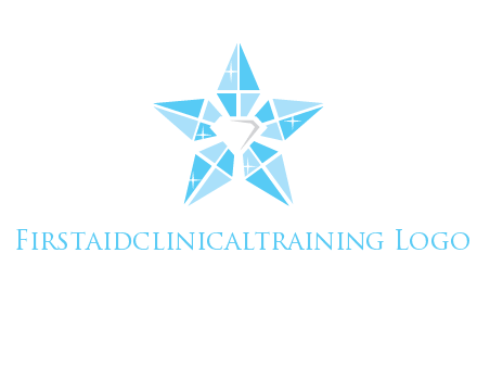 diamond at the center of gemstones forming a star logo