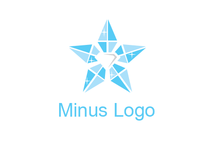 diamond at the center of gemstones forming a star logo