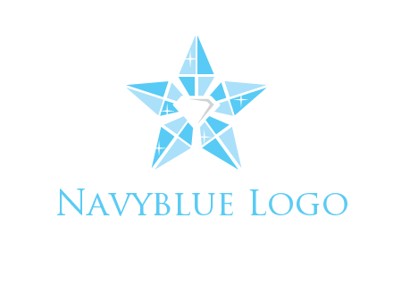 diamond at the center of gemstones forming a star logo