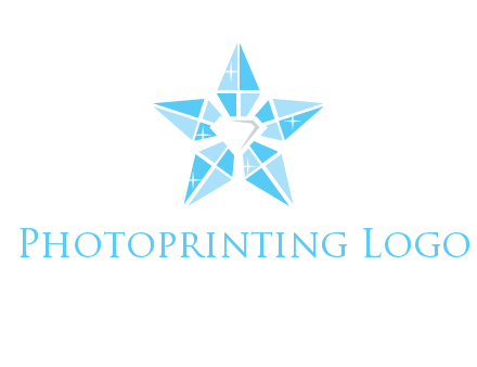 diamond at the center of gemstones forming a star logo