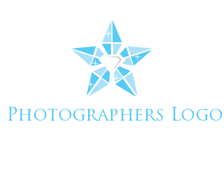 diamond at the center of gemstones forming a star logo