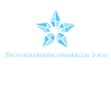 diamond at the center of gemstones forming a star logo