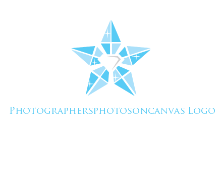 diamond at the center of gemstones forming a star logo