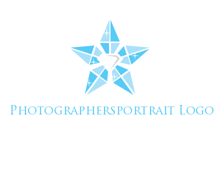 diamond at the center of gemstones forming a star logo