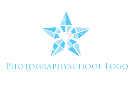 diamond at the center of gemstones forming a star logo