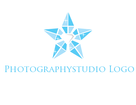 diamond at the center of gemstones forming a star logo
