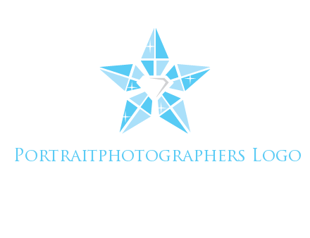 diamond at the center of gemstones forming a star logo