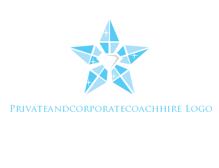 diamond at the center of gemstones forming a star logo