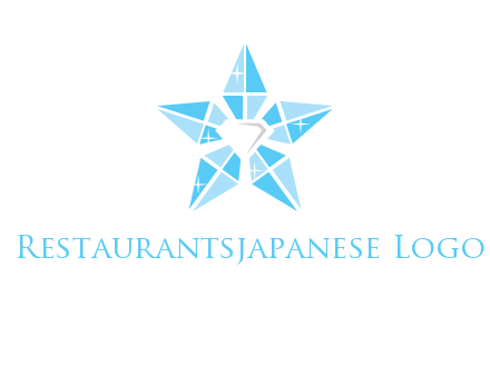diamond at the center of gemstones forming a star logo