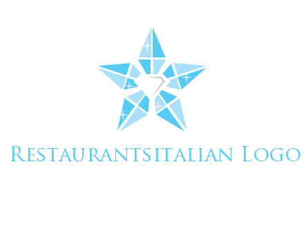 diamond at the center of gemstones forming a star logo