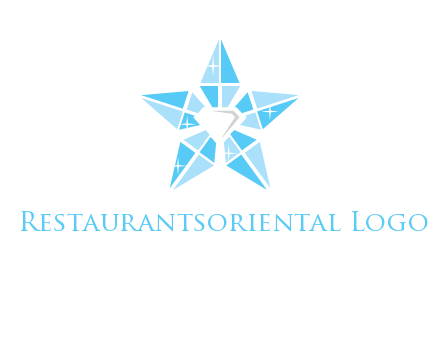 diamond at the center of gemstones forming a star logo