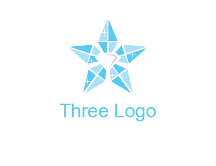diamond at the center of gemstones forming a star logo