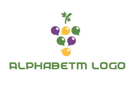 speech bubbles arranged like grapes logo