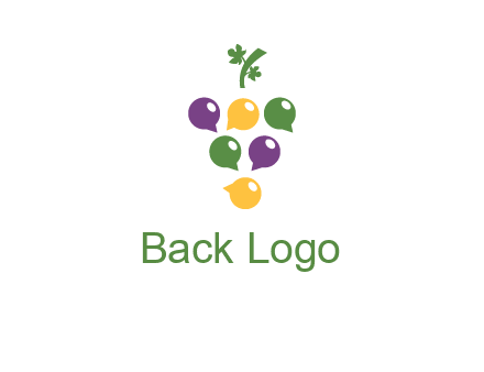 speech bubbles arranged like grapes logo