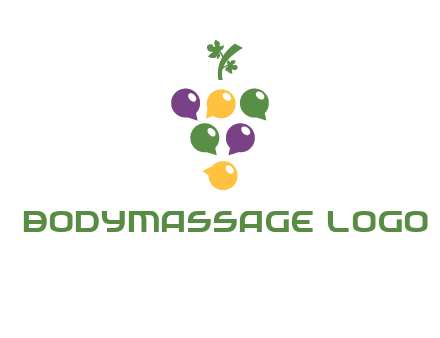 speech bubbles arranged like grapes logo