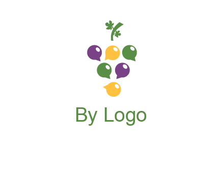 speech bubbles arranged like grapes logo