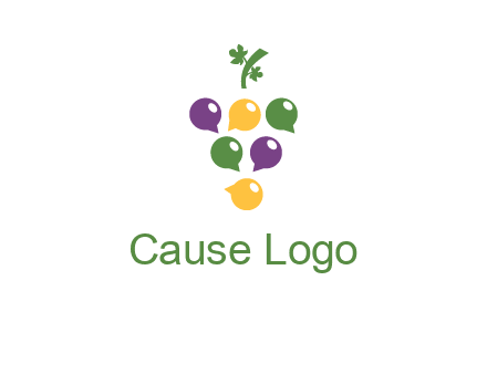 speech bubbles arranged like grapes logo
