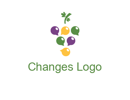 speech bubbles arranged like grapes logo