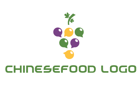 speech bubbles arranged like grapes logo