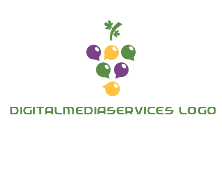 speech bubbles arranged like grapes logo