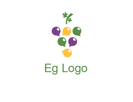 speech bubbles arranged like grapes logo
