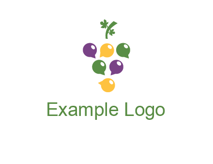 speech bubbles arranged like grapes logo