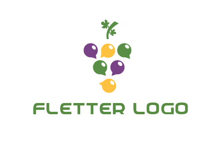 speech bubbles arranged like grapes logo
