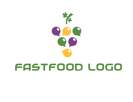 speech bubbles arranged like grapes logo