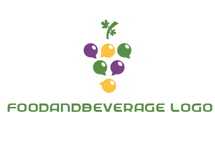 speech bubbles arranged like grapes logo