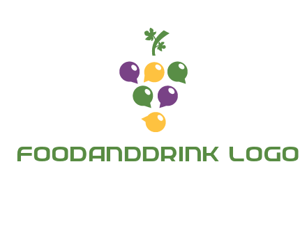 speech bubbles arranged like grapes logo