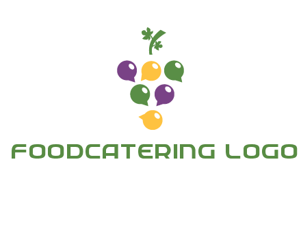 speech bubbles arranged like grapes logo