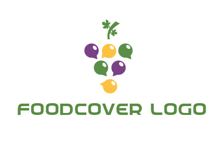 speech bubbles arranged like grapes logo