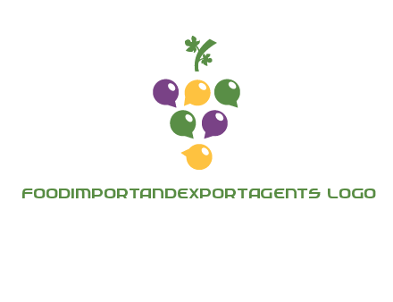 speech bubbles arranged like grapes logo