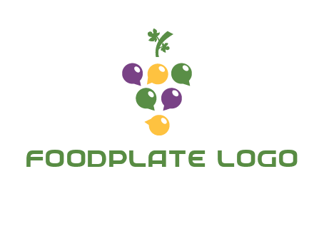speech bubbles arranged like grapes logo